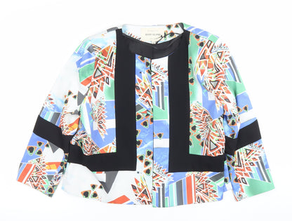 River Island Women's Multicoloured Geometric Blazer Size 14 Polyester