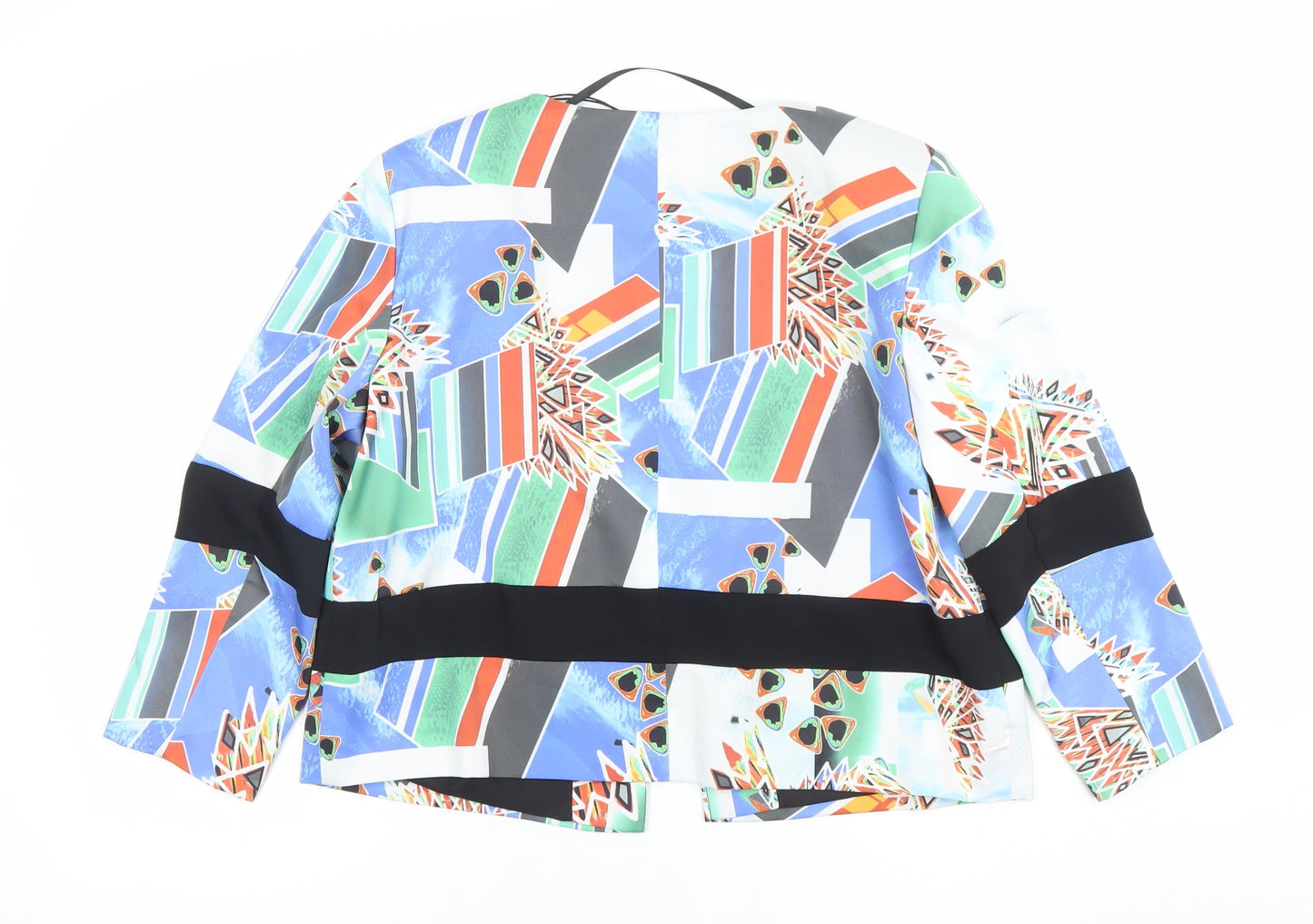 River Island Women's Multicoloured Geometric Blazer Size 14 Polyester