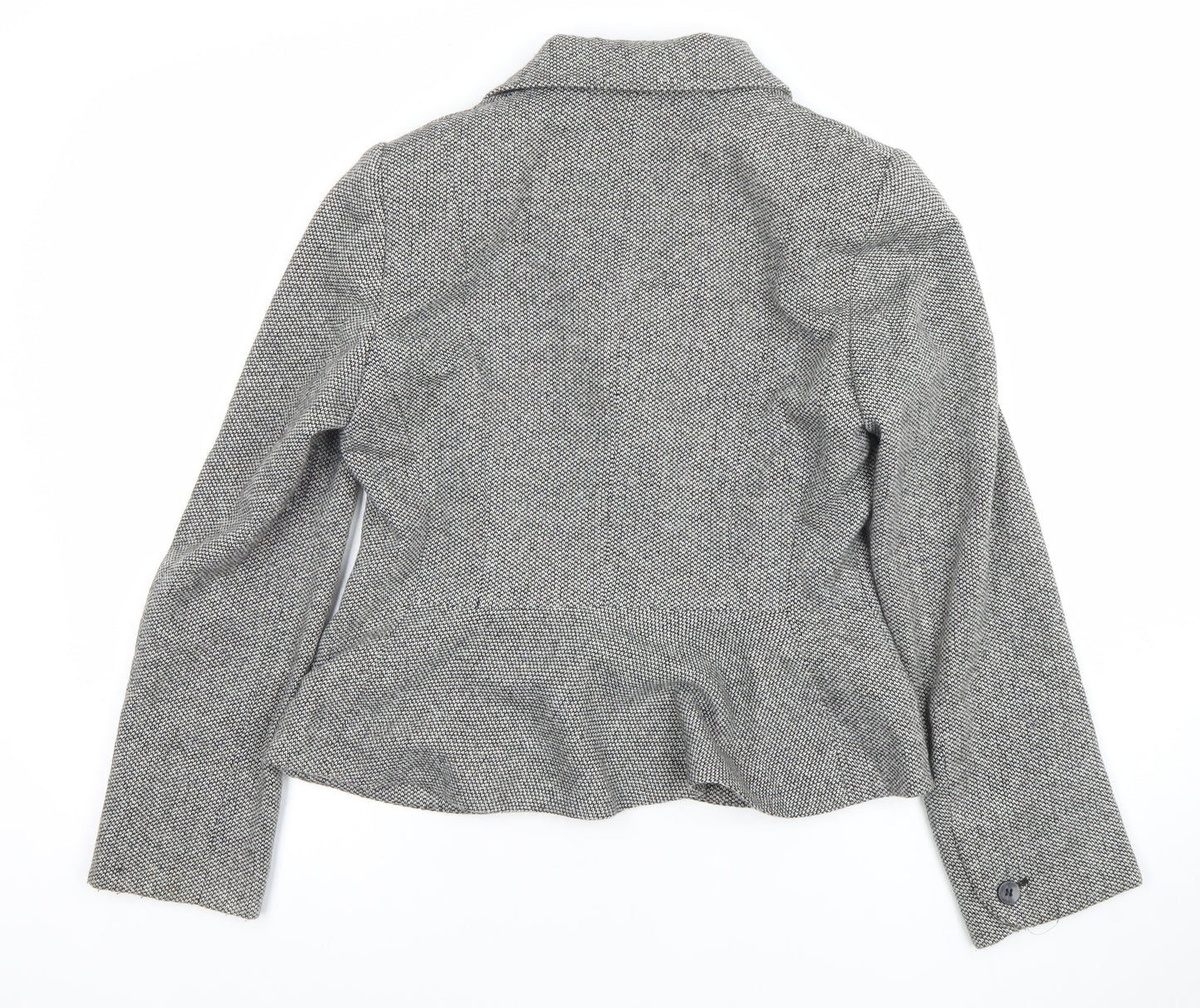 Monsoon Women's Grey Tweed Wool Blend Blazer Jacket UK 12 Classic Style