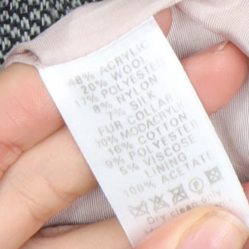 Monsoon Women's Grey Tweed Wool Blend Blazer Jacket UK 12 Classic Style