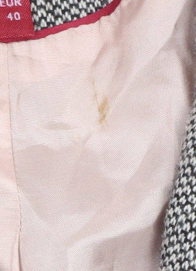 Monsoon Women's Grey Tweed Wool Blend Blazer Jacket UK 12 Classic Style