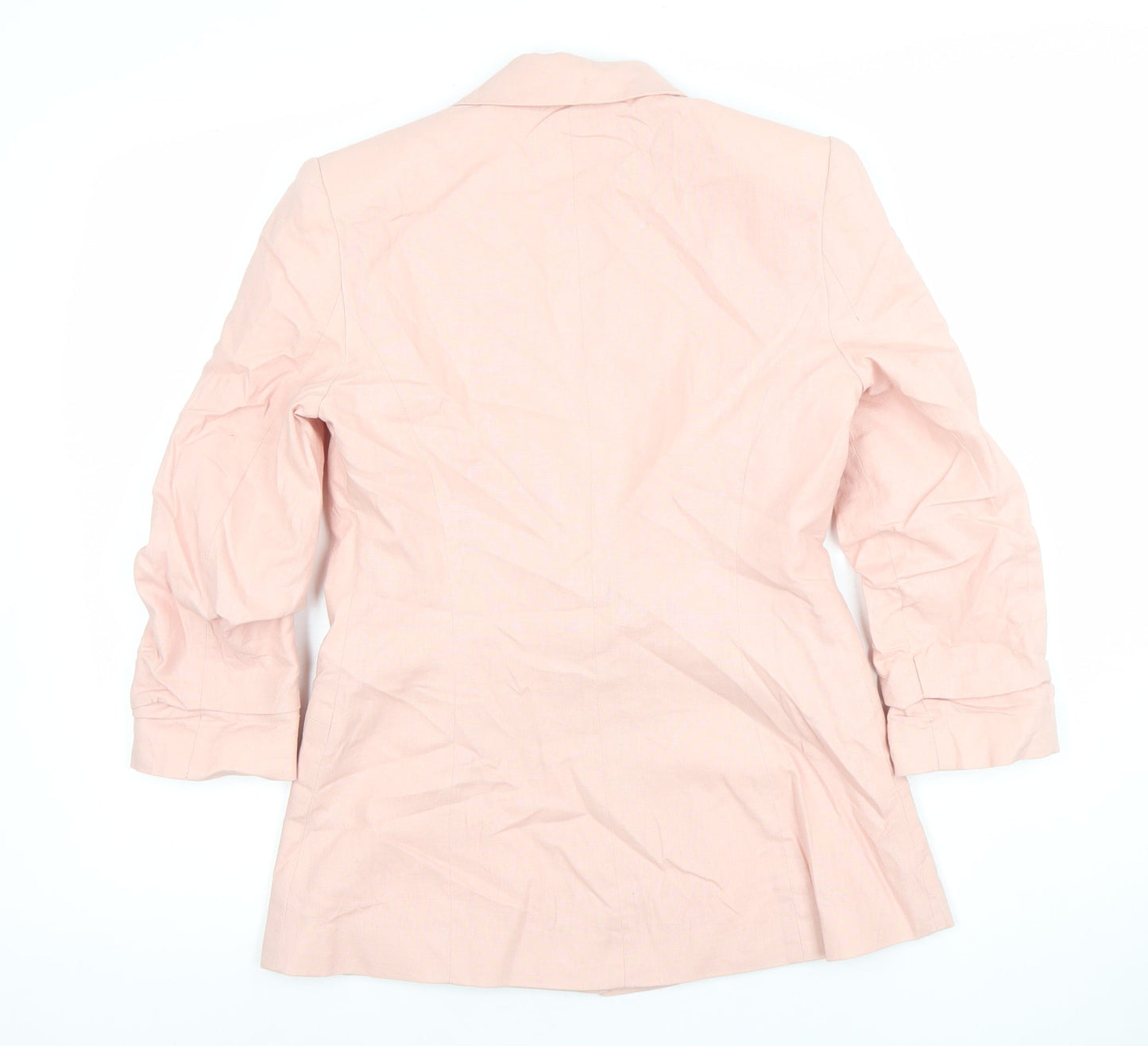 ASOS Women Pink Linen Blend Blazer UK 8 Single Breasted Jacket