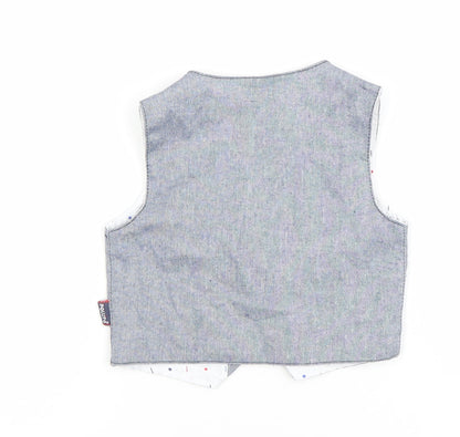 Politto Boys Grey Striped Waistcoat 4 Years Formal Wedding Suit Vest