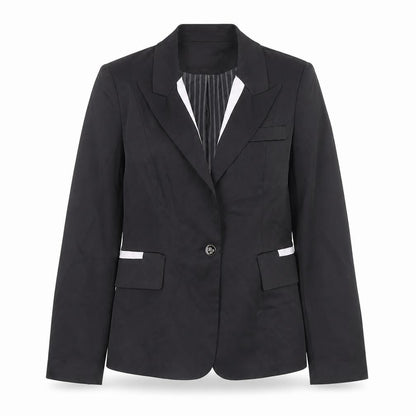 Attentif Womens Black Size 12 Tailored Single-Breasted Blazer