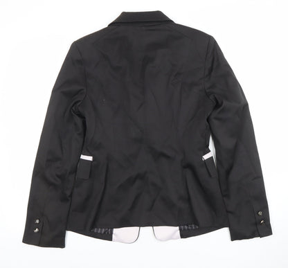 Attentif Womens Black Size 12 Tailored Single-Breasted Blazer