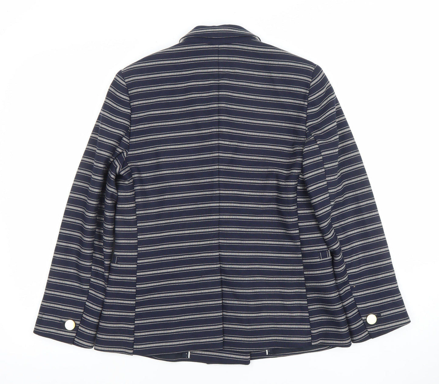 Next Women Navy Striped Double-Breasted Blazer UK 10 Classic Fit