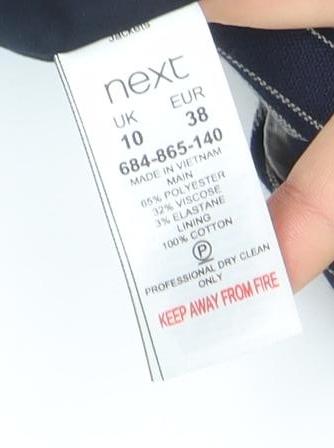 Next Women Navy Striped Double-Breasted Blazer UK 10 Classic Fit