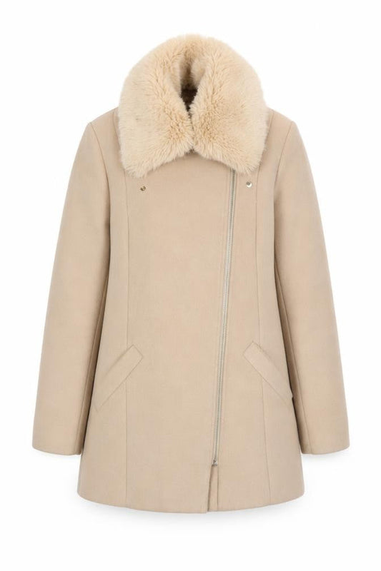 Womens UK Size 8 River Island Beige Overcoat