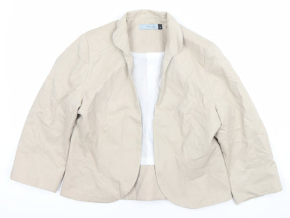 Red Herring Women Beige Size 12 Twill Single-Breasted Blazer Jacket