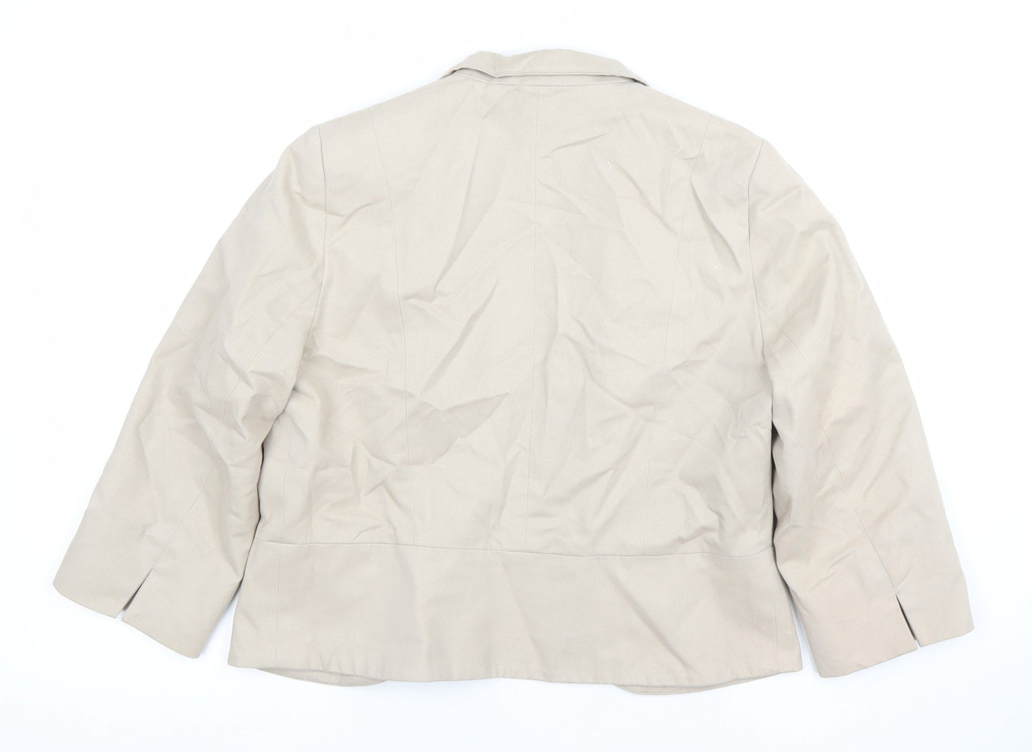 Red Herring Women Beige Size 12 Twill Single-Breasted Blazer Jacket