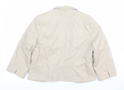 Red Herring Women Beige Size 12 Twill Single-Breasted Blazer Jacket