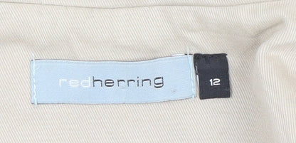 Red Herring Women Beige Size 12 Twill Single-Breasted Blazer Jacket