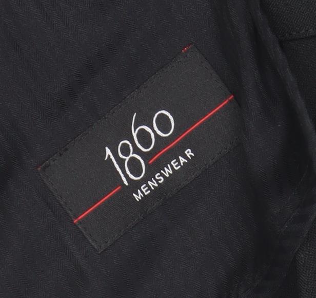 1860 Menswear Black Regular Fit Formal Dress Trousers Size 33R