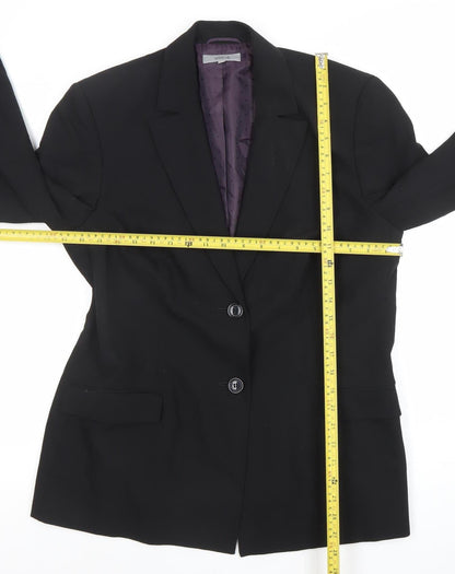 Marks and Spencer Women Black Size 16 Classic Two-Button Blazer Jacket