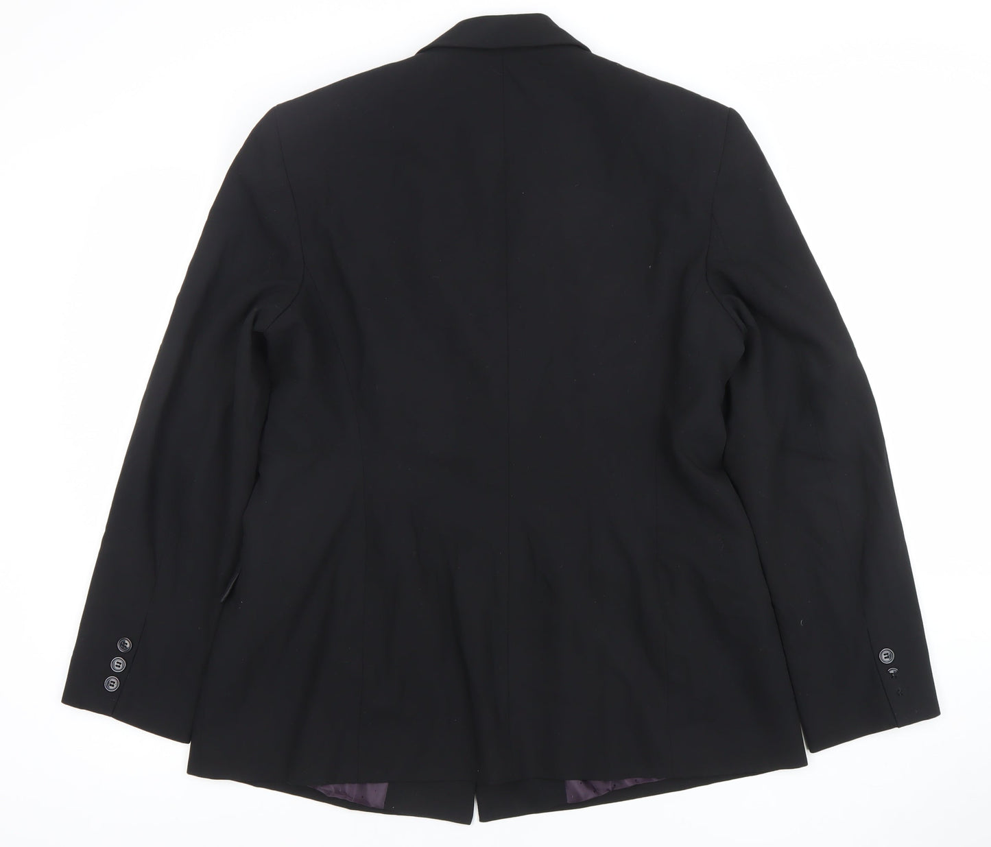 Marks and Spencer Women Black Size 16 Classic Two-Button Blazer Jacket