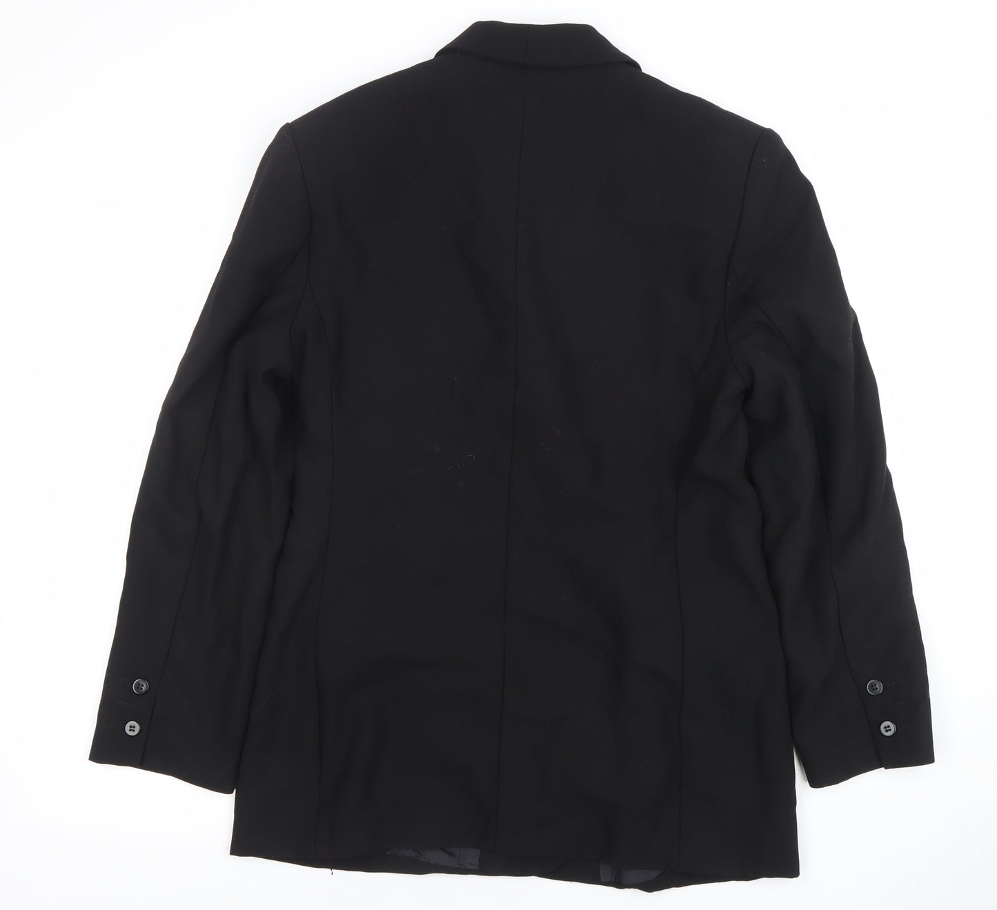 Marks and Spencer Women’s Black Wool Blazer UK 12 Classic Long Jacket