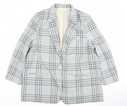 Primark Women Beige Check Single-Breasted Blazer Size 20