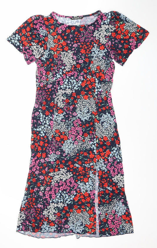 Dunnes Women’s Multicoloured Floral Midi Shift Dress Size 12