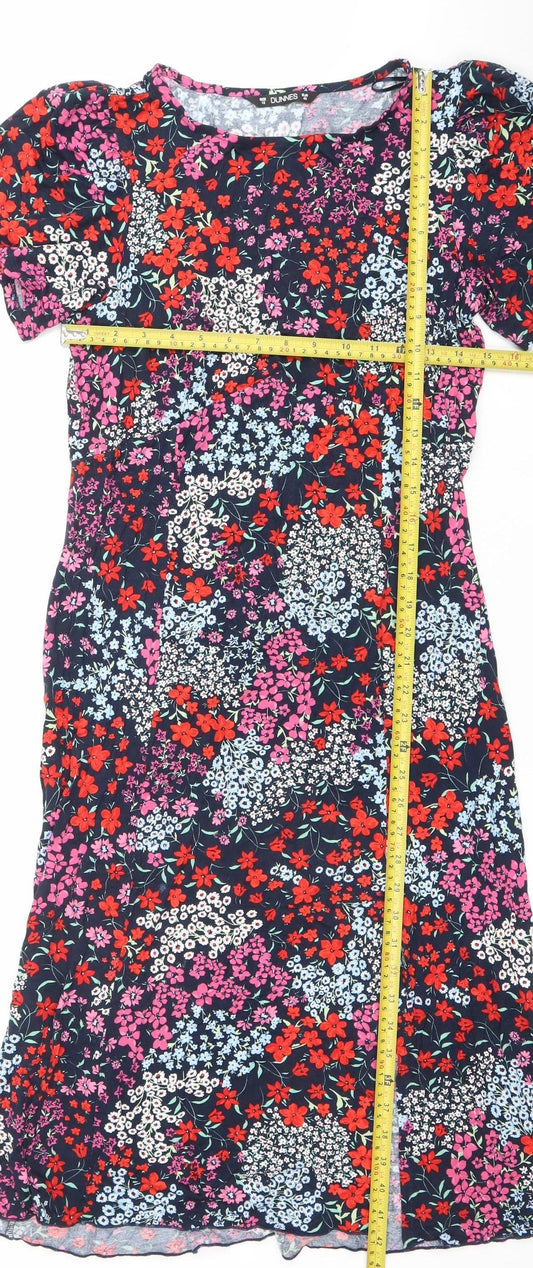 Dunnes Women’s Multicoloured Floral Midi Shift Dress Size 12