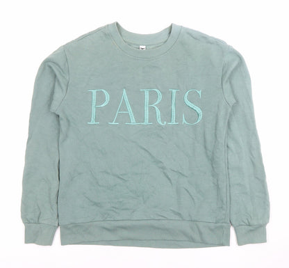 Womens UK Size XS JDY Green Pullover Sweatshirt