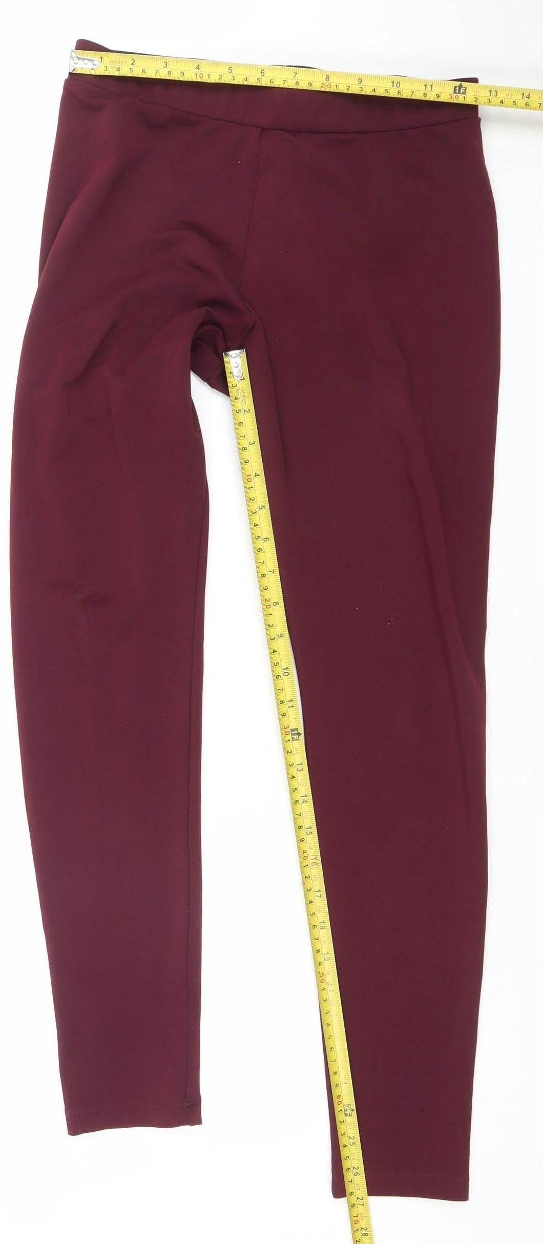 Womens UK Size 12 adidas Slim Fit Leggings Red Leggings