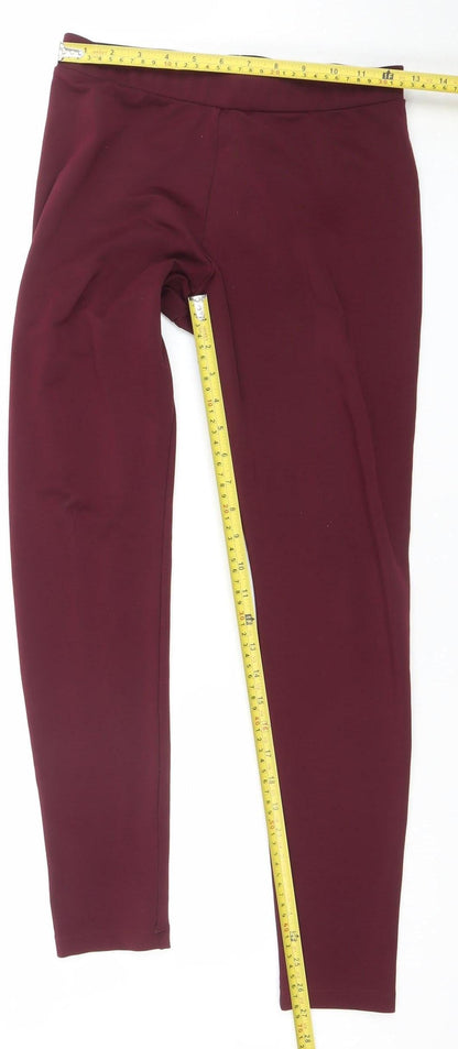 Womens UK Size 12 adidas Slim Fit Leggings Red Leggings
