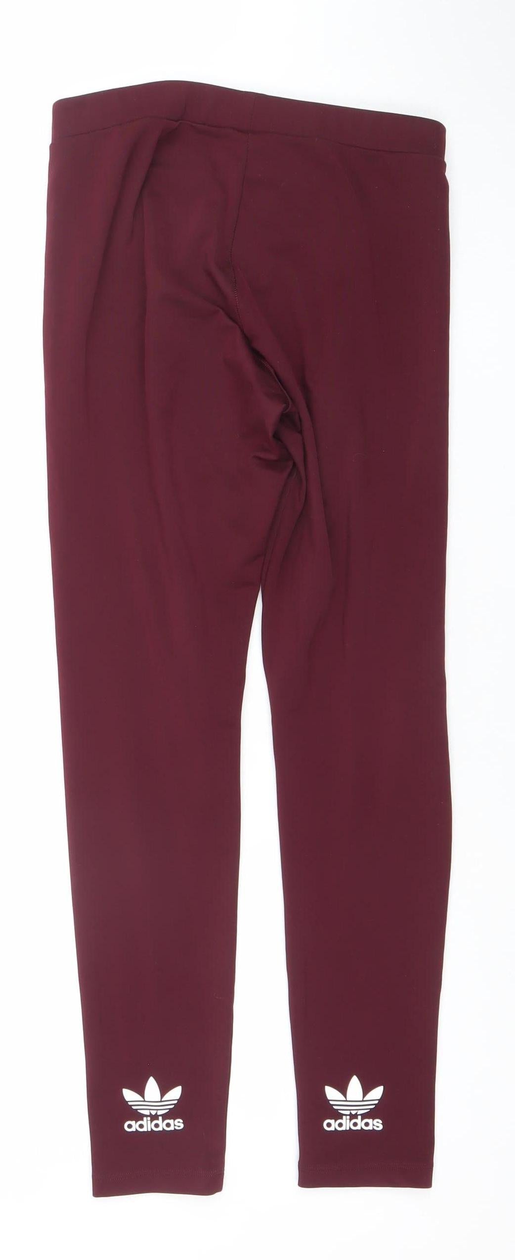 Womens UK Size 12 adidas Slim Fit Leggings Red Leggings