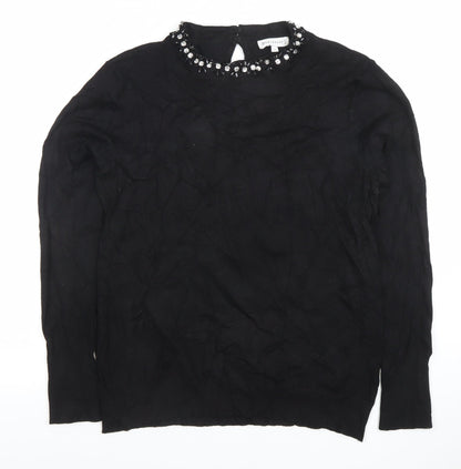 Womens UK Size 14 Warehouse Black Basic Blouse