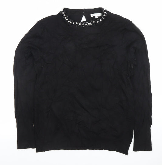 Womens UK Size 14 Warehouse Black Basic Blouse