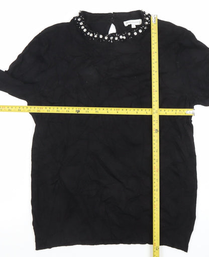 Womens UK Size 14 Warehouse Black Basic Blouse