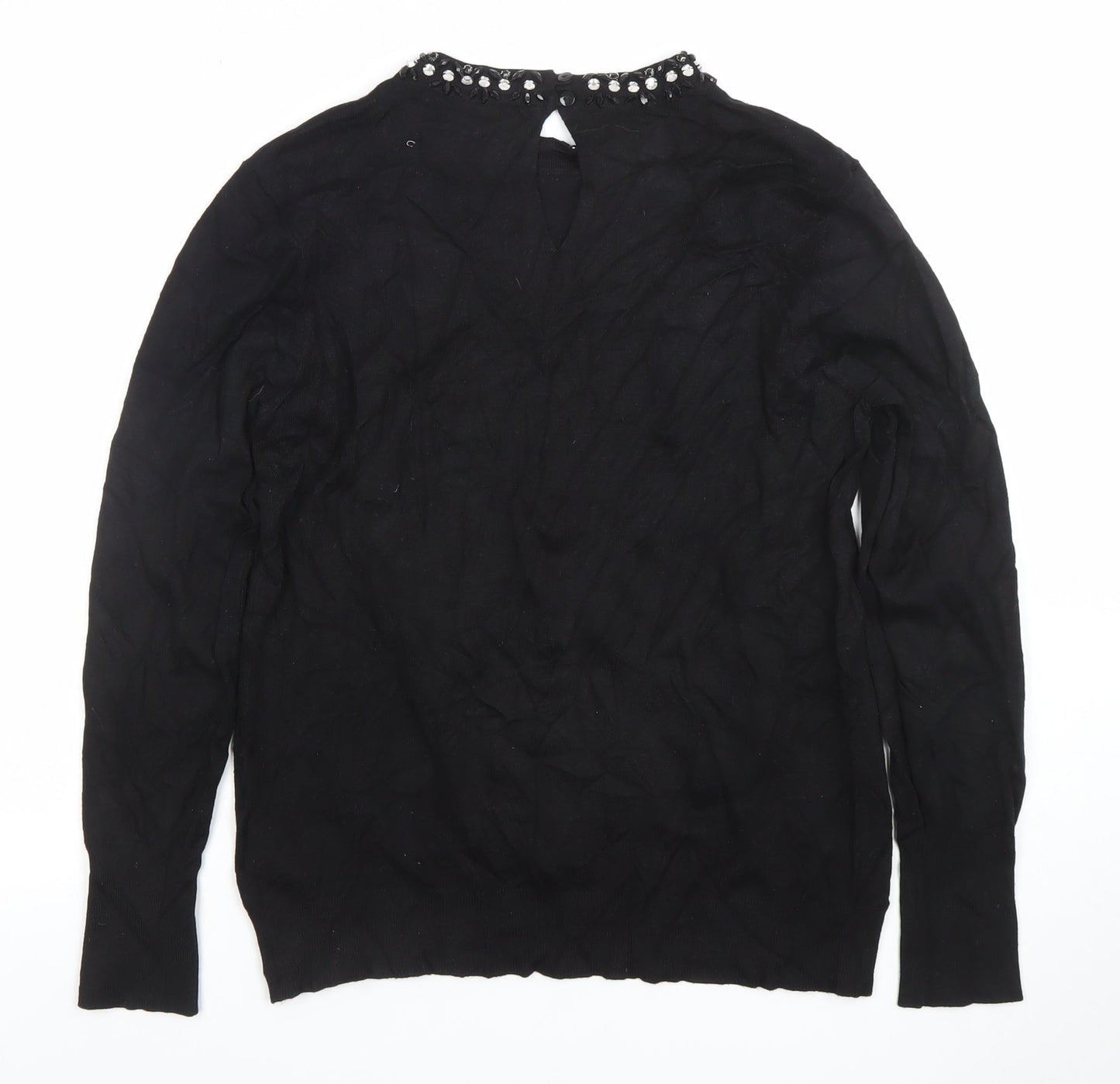 Womens UK Size 14 Warehouse Black Basic Blouse