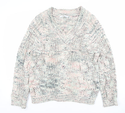 Next Men’s Multicoloured Cable-Knit V-Neck Jumper Size M