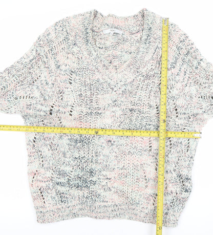 Next Men’s Multicoloured Cable-Knit V-Neck Jumper Size M