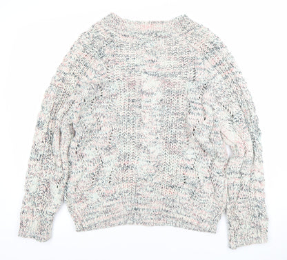 Next Men’s Multicoloured Cable-Knit V-Neck Jumper Size M