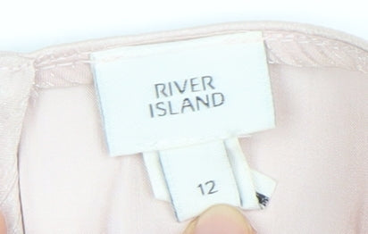 Womens UK Size 12 River Island Pink Basic Blouse
