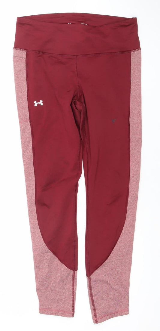 Under Armour Women's Red Compression Leggings Size M Gym Training