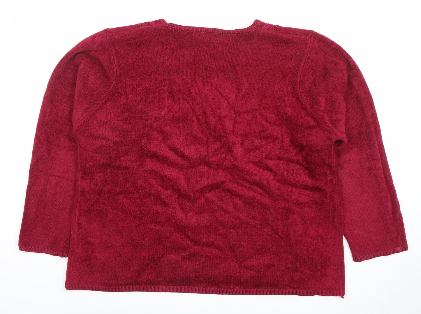 Womens UK Size L Fay Louise Red Pullover Jumper