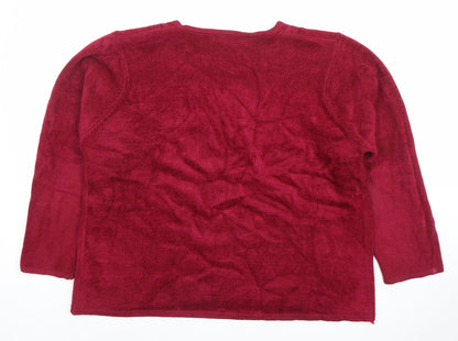 Womens UK Size L Fay Louise Red Pullover Jumper