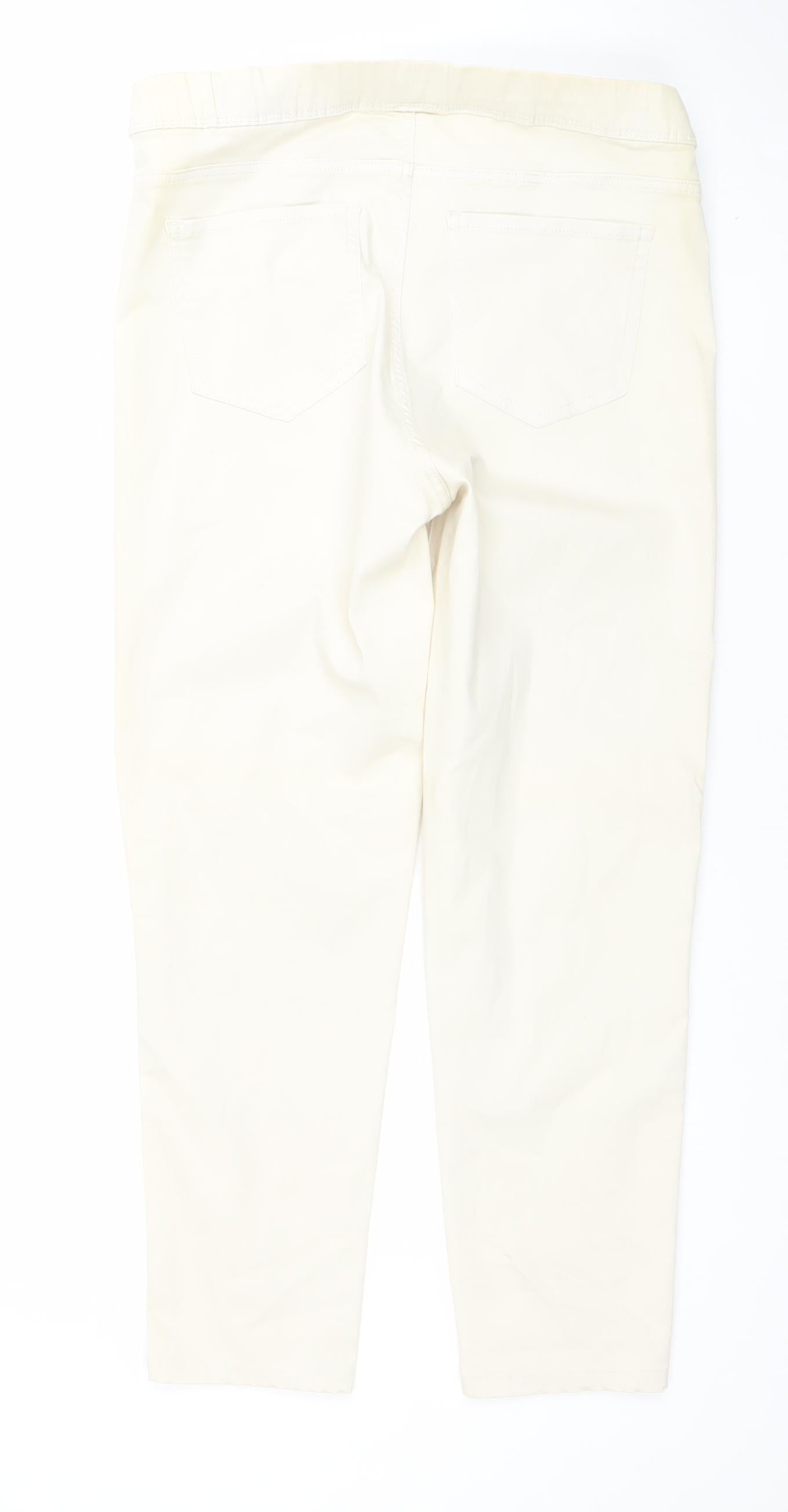 Womens UK Size M Southern Cotton Regular Fit Straight Ivory Jeans