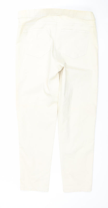 Womens UK Size M Southern Cotton Regular Fit Straight Ivory Jeans
