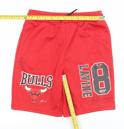 NBA Boys Red Chicago Bulls Lavine 8 Athletic Basketball Shorts 8-9 Years