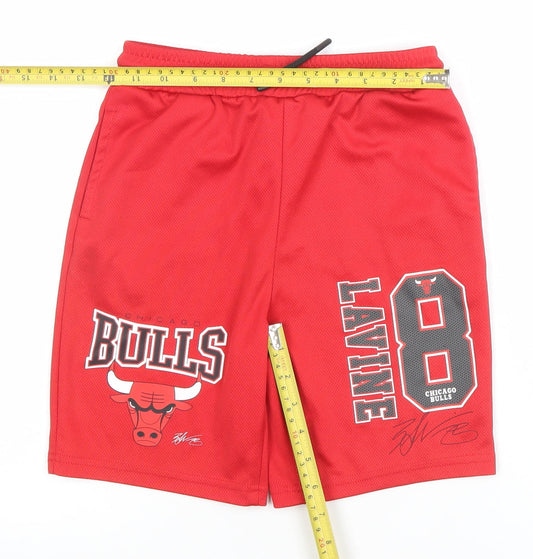 NBA Boys Red Chicago Bulls Lavine 8 Athletic Basketball Shorts 8-9 Years