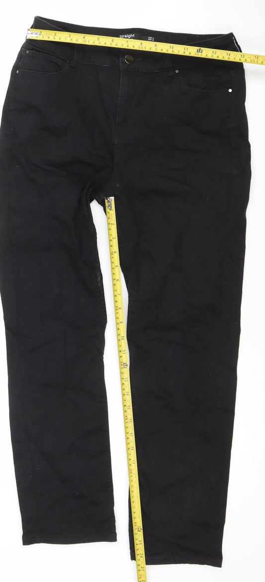 Dunnes Stores Women’s Black Straight Jeans Size 14 Regular Fit