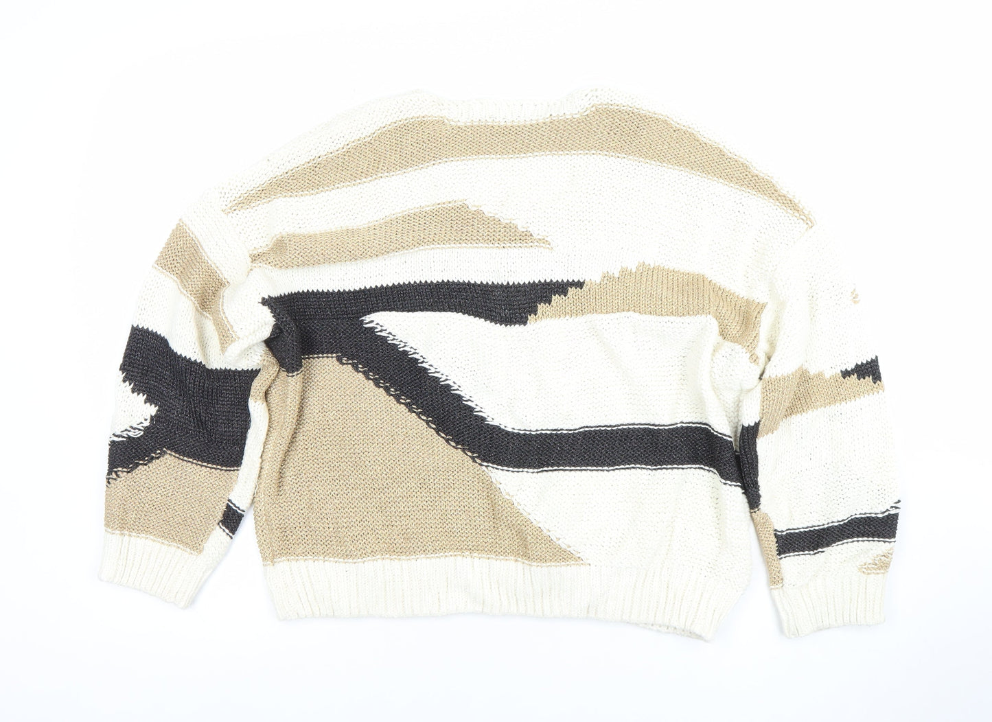 Gallery Womens Multicoloured V-Neck Knit Pullover Jumper Size L