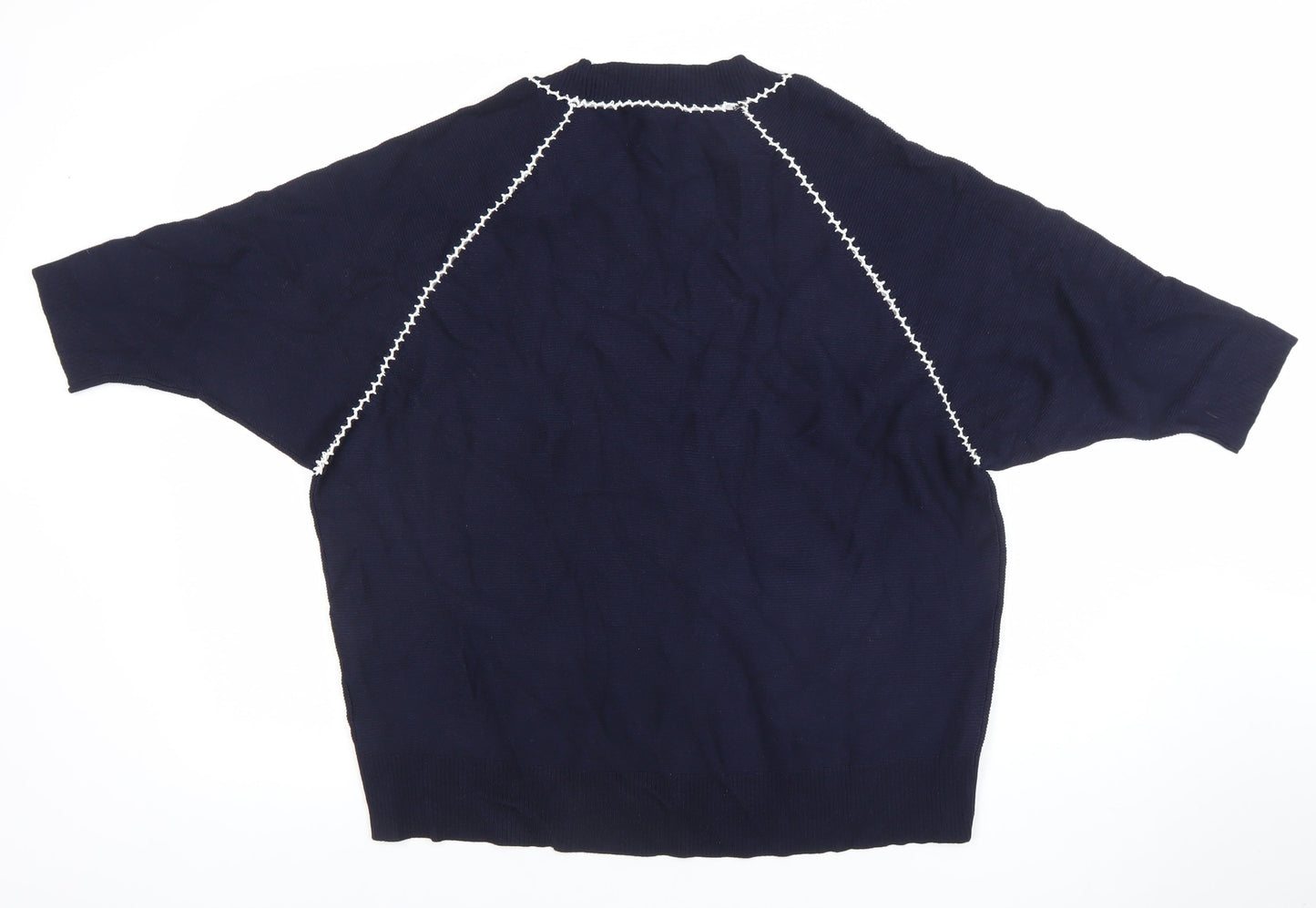 Phase Eight Women's Blue Knit Short Sleeve Crew Neck Top M