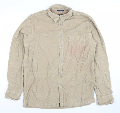 Kenzo Homme Men's Beige M Corduroy Long Sleeve Button-Up Shirt