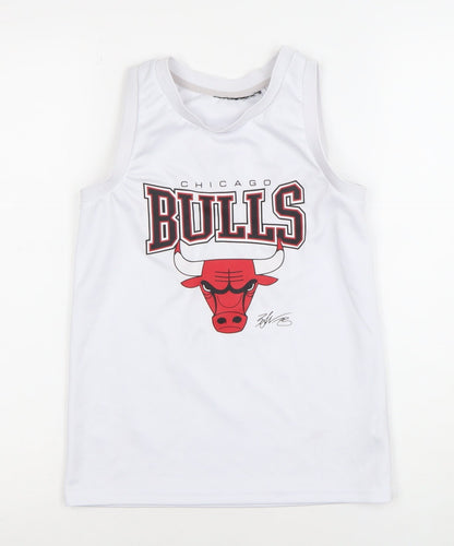 Primark Boys White Chicago Bulls Basketball Tank Top 8 Years Jersey Style