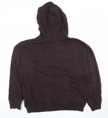 GAP Womens Black L Pullover Hoodie Cotton Logo Casual Sweatshirt