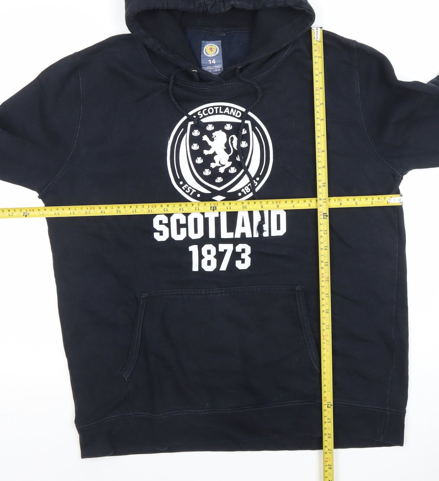 Womens UK Size 14 Scottish Football Association Blue Pullover Hoodie