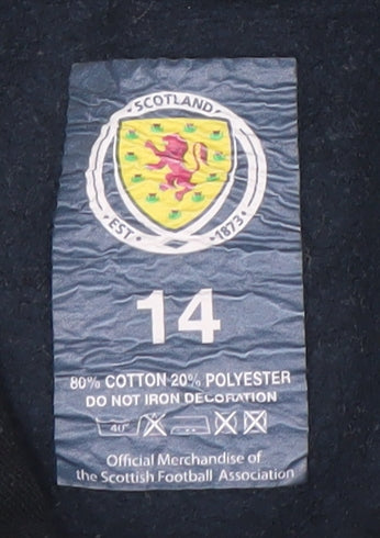 Womens UK Size 14 Scottish Football Association Blue Pullover Hoodie